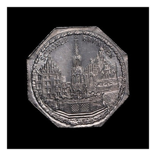 Ficha Tranvia Nuremberg 20 Pfennig 1920 Fuente Brunnen 0