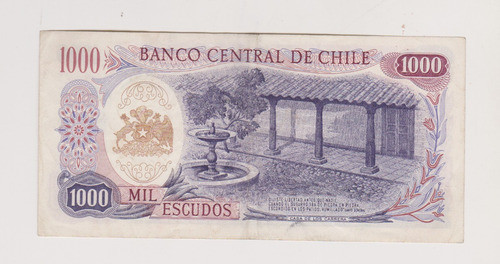 Billete Chile 1000 Escudos Año 1962/75 Excelente + 1