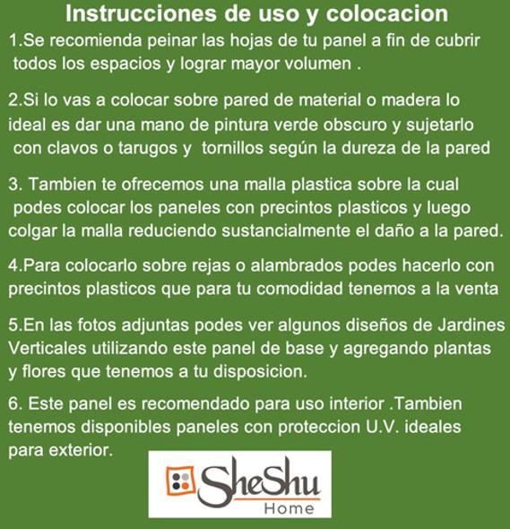 Jardin Vertical Artificial Muro Verde Panel N°1 Pack 30 Unid 1 Jardin Vertical Artificial Muro Verde Panel N°1 Pack 30 Unid 1