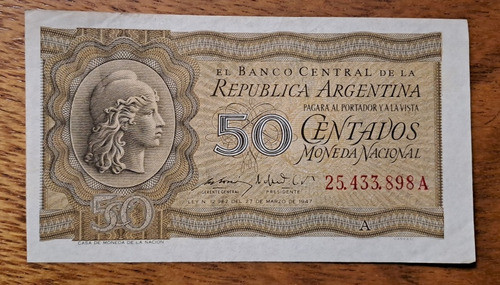 Bottero N 1901 Billete 50 Centavos. Muy Bueno!! 0