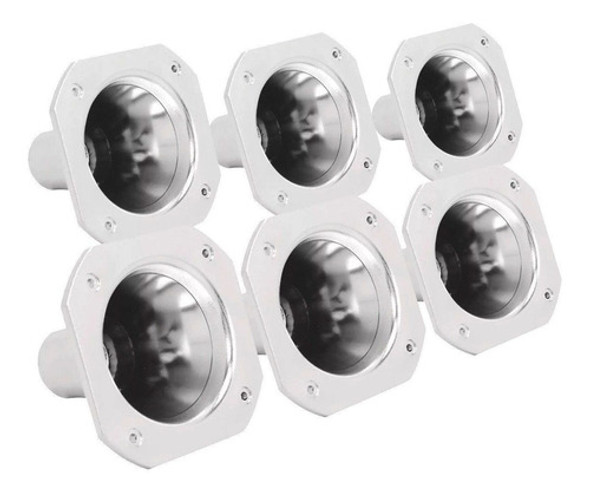 Kit 6 Corneta Lc02 Plástico Metalizada Redonda Curta 14.25 0