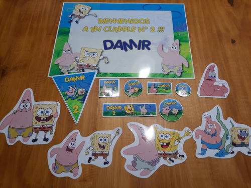 Bob Esponja Kit Cumple Impreso Y Cortado 1