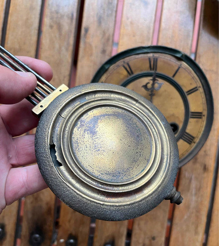 Antigua Máquina De Reloj De Pared A Cuerda, Junghans 1