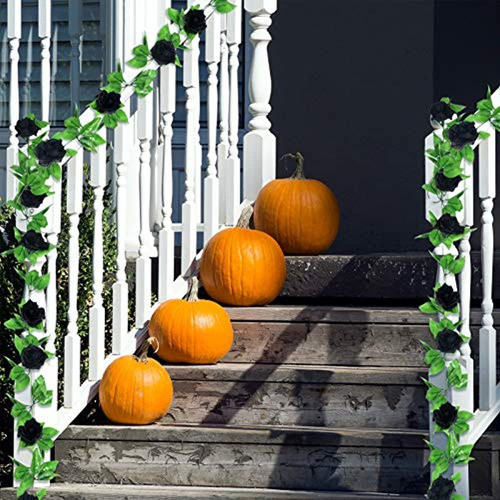 Willbond 4 Piezas 7.7 Pies Fake Rose Vine Vine Artificial Co 0