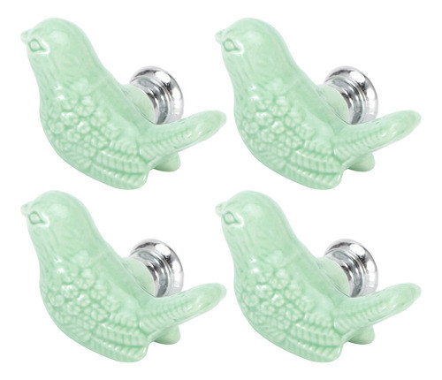 4 Conjunto De Forma De Pássaro Botões De Cerâmica Diy Porta 0