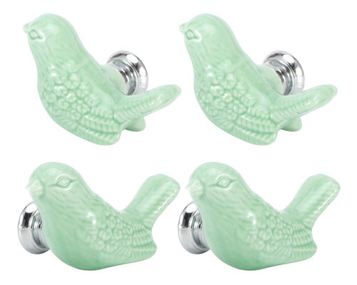 4 Conjunto De Forma De Pássaro Botões De Cerâmica Diy Porta 1