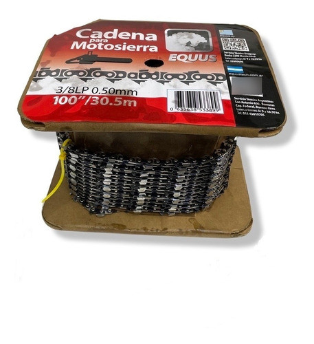 Rollo De Cadena De Motosierra Pase 3/8 Calibre 0.50  Equus 0