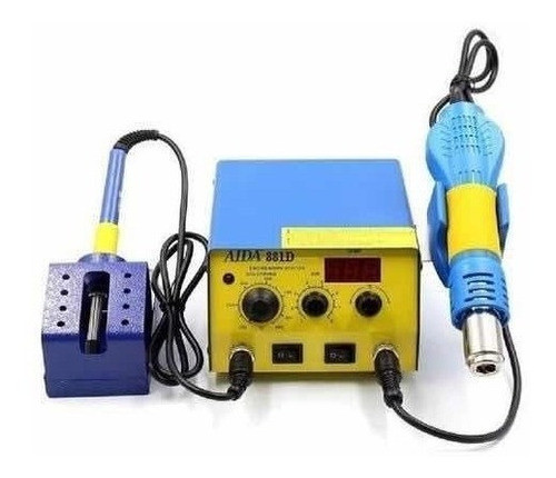 Estação De Solda  Retrabalho Ferro + Soprador 2in1 881d 220v 1