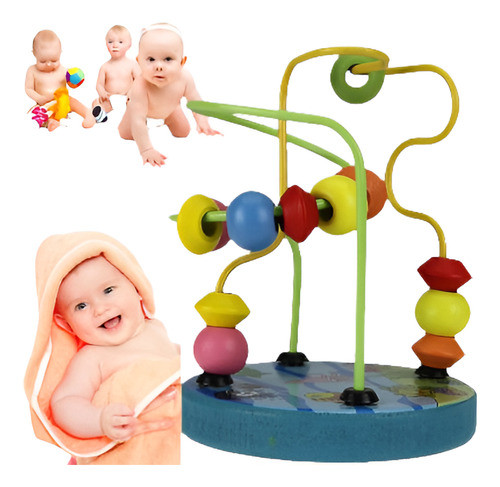 Educativo Madera Alrededor Cuentas Niño Juguete Inteligente 0