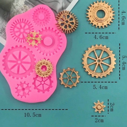 Molde De Silicone Engrenagens De Maquinas 7 Cav 1