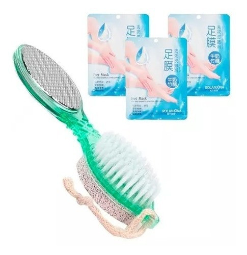 Set Belleza Pies Peine 4 En 1 Pómez + 3 Mascarillas Pies 0