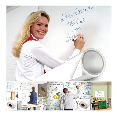 Vinilo Pizarra Blanca / Pizarrón Para Marcador - 70cm X 2m 1