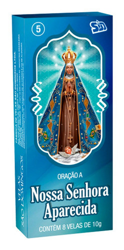 384 Vela Branca Oração A Nossa Senhora Aparecida 48 Cx C/ 8 1