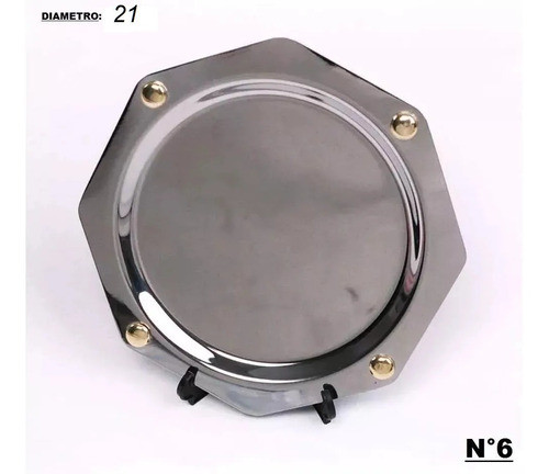 Plato Octogonal Conmemorativo Grabado Con Botón De Bronce 1