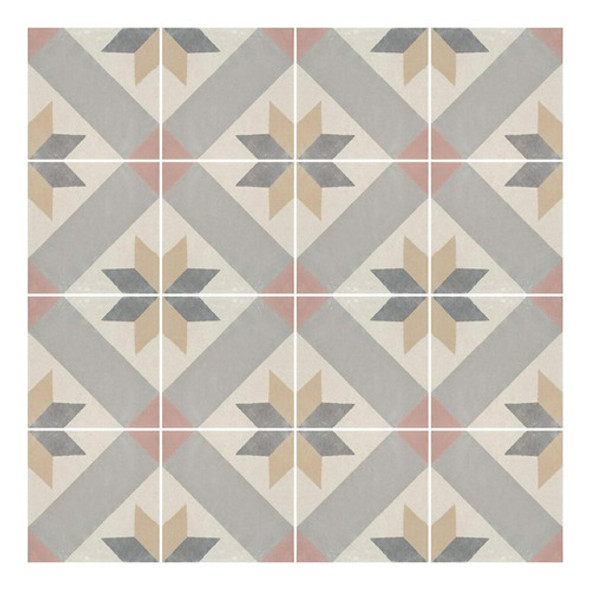 Adesivo Piso Colacomigo Ladrilho Estrela Bege Antiderrapante 0