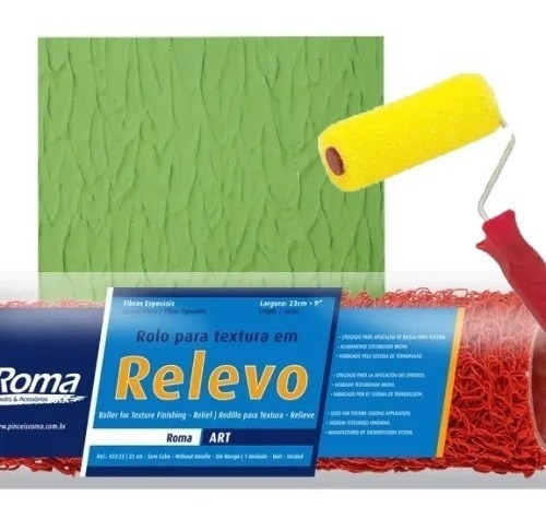 Rodillo Con Mango  Para Textura 230 Mm Trama Relieve 0