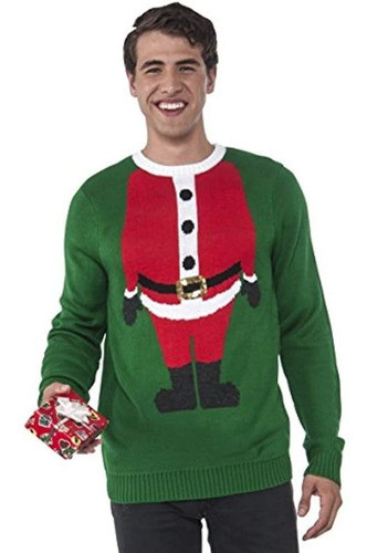 Sueter Feo De Navidad Con Cabeza De Santa De Los Hombres De 0