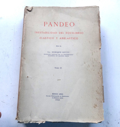 Libro Pandeo Enrique Butty Ingenieria Arquitectura Antiguo 0