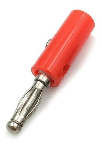 Ficha Plug Macho Banana Con Tornillo Rojo X 10 U 0