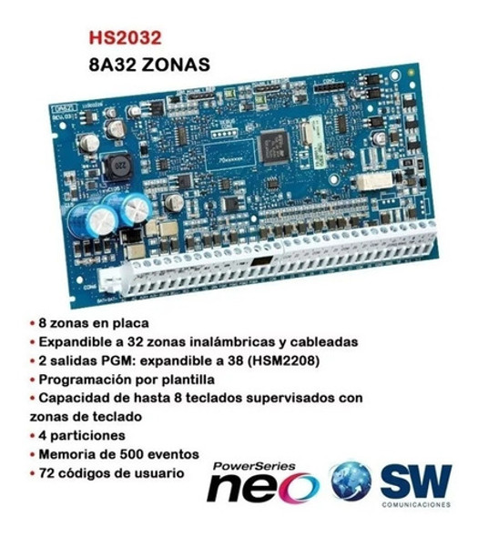 Placa De Alarma Power Series Neo Hs2032 1