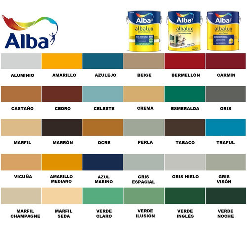 Esmalte Sintético Al Agua Albalux Bermellón Br 500 Ml Sibaco 1