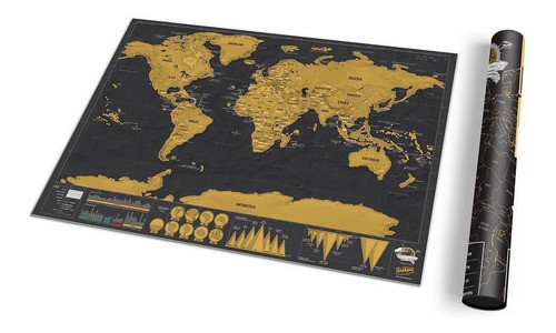 Mapa Planisferio Para Raspar Paises Mapamundi Cuadro Maumau 0