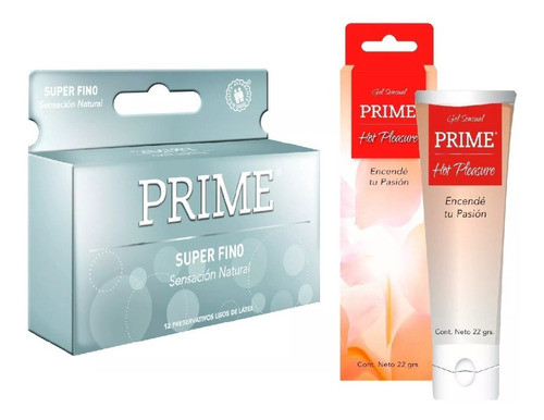 Combo Prime Super Fino X12 + Prime Gel Lubricante Hot 22g 0
