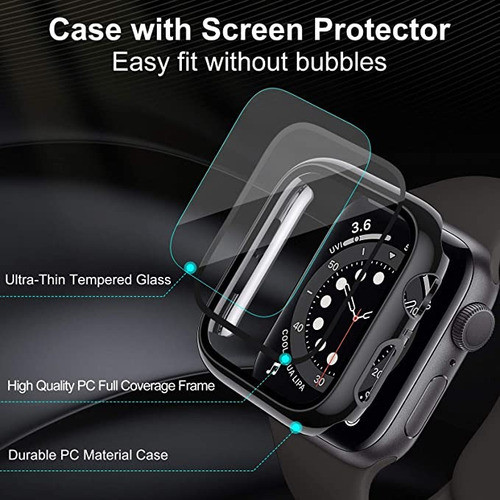 Funda Protectora Compatible Apple Watch Con Vidrio Templado 1