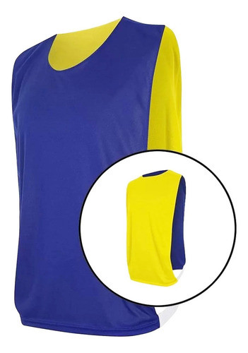 Colete De Treino Dupla Face Trb Azul Royal E Amarelo 0
