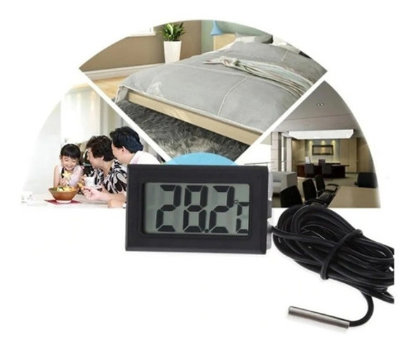 Termómetro Digital Lcd Sonda -50 ~ + 110 Heladera Indoor Etc 0