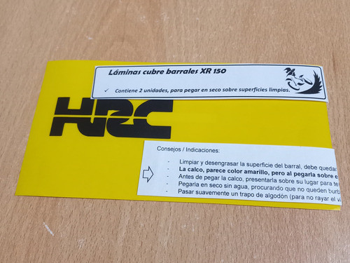 Láminas Doradas Cubre Barrales Xr 150 (hrc) 1