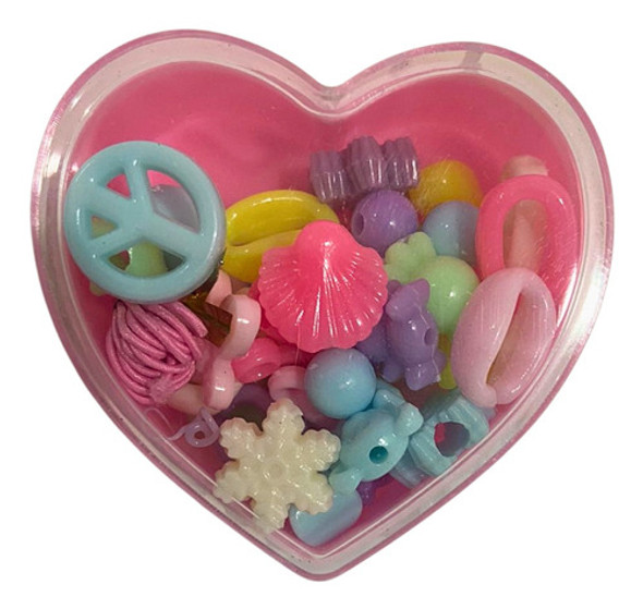 Kit Pulseira E Colar Miçangas Acessório Infantil Colorido 0
