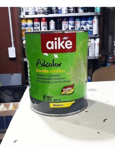 Pintura Esmalte Sintetico De Aike Blanco Mate X 4 Litros 0