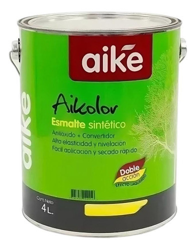 Pintura Esmalte Sintetico De Aike Blanco Mate X 4 Litros 0