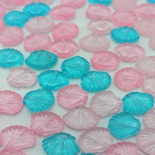 Concha Do Mar Transp Passante 11x12mm Rosa/azul - (50g) 0