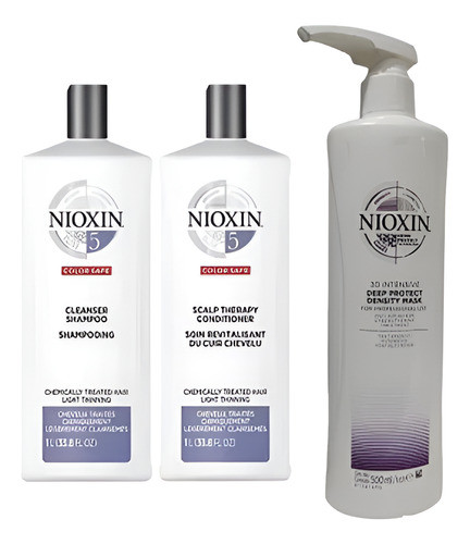 Shampoo + Acondicionador 1000ml  + Mascara 500ml Nioxin Nº 5 0