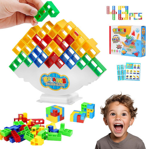 Yeemair 48 Pcs Tetra Tower Games, Stack Attack Balance Boar 0