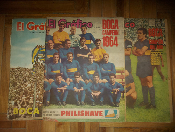 Boca Jrs El Gráfico Revista Campeón 1964. Lote X 3. Ian 939 0
