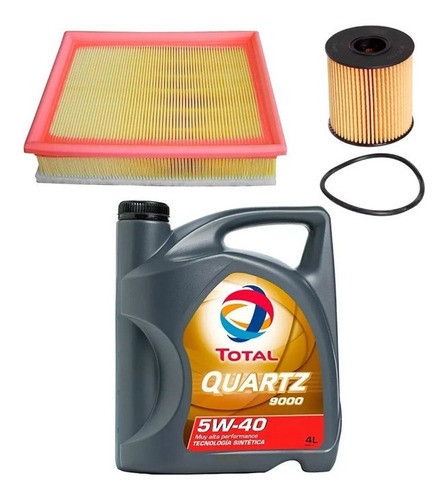 Filtro Aire Y Aceite + 5w40 Total Quartz 9000 Citroen C4 2.0 0