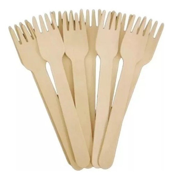 Talheres De Madeira 14 Cm Biodegradável Garfos 200 Uni 0