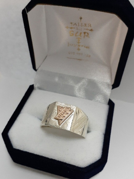 Anillo Plata Y Oro Cerro Futbol 1