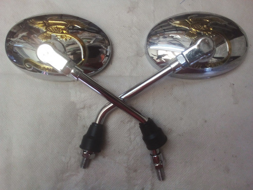 Juego Espejos Golden Eagle Custom Chopper Universal Cromo 1