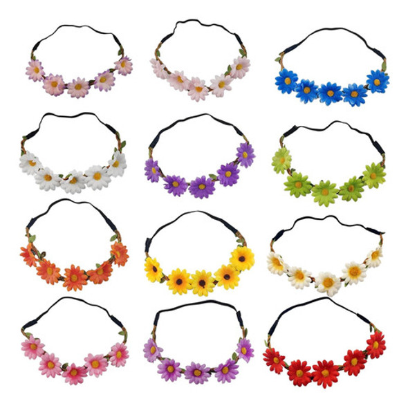 12pçs Tiara De De Flores, Acessórios De Cabelo, Faixas De 0 12pçs Tiara De De Flores, Acessórios De Cabelo, Faixas De 0