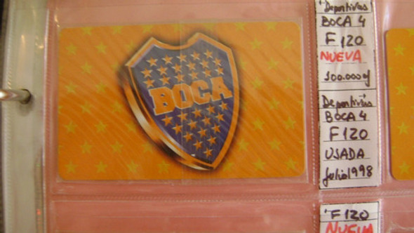 Tarjeta Te Coleccion Telefonica Argentina F120 Boca Juniors1 1