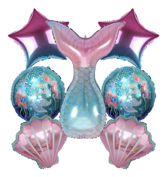 Pack Globos Cola De Sirena X 7 Unidades 0 Pack Globos Cola De Sirena X 7 Unidades 0