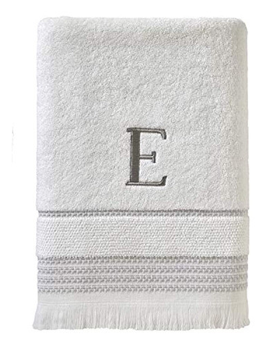 Skl Home Casual Monogram Toalla De Baño, E, 28x54, Blanco 0