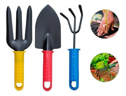 Juego 3 Piezas Para Jardin / Pala Rastrillo Tridente Acero 1