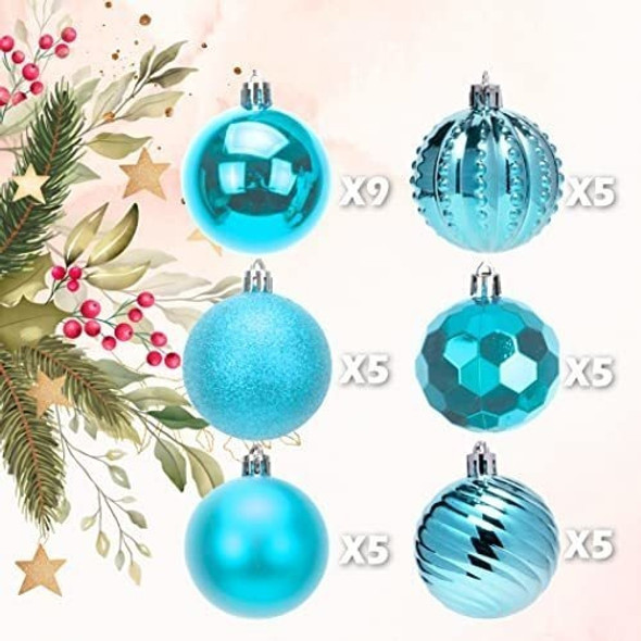 Bolas Para Arbol De Navidad  6cm  X 30u Celeste 1