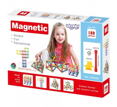Bloques Magnéticos. 180 Piezas ! . Mpuy 0