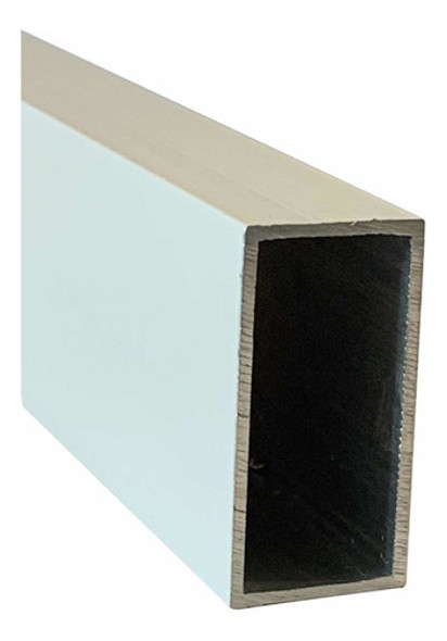 Perfil De Aluminio Tubo 75x50 Mm Blanco X 6 Metros 0